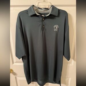 Footjoy Golf Polo in Dark Teal with Embroidered Atlanta National Golf Club